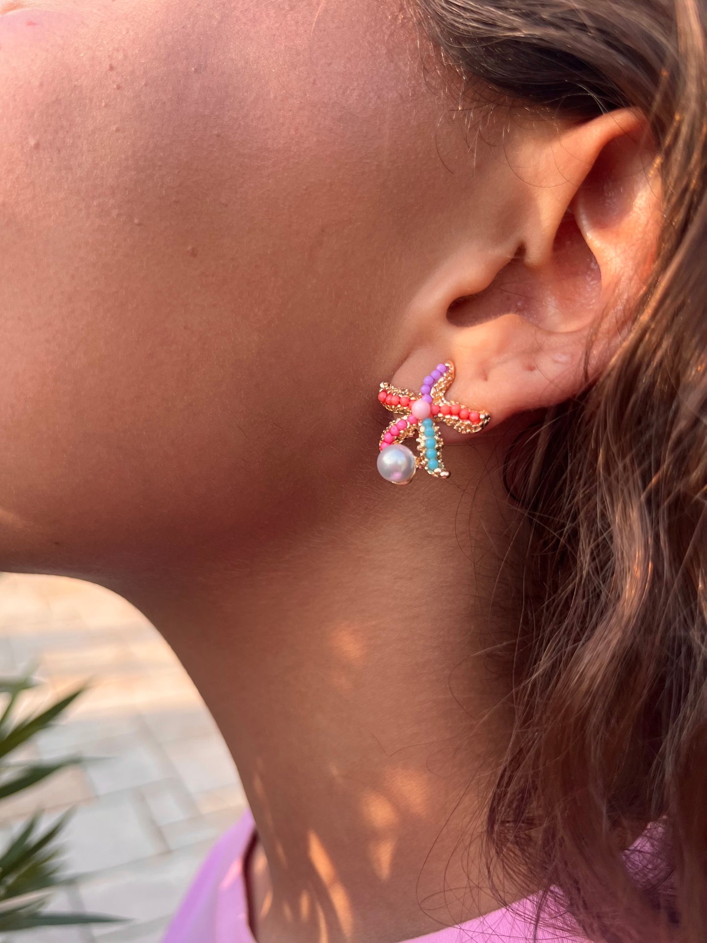 Coral Starfish Studs