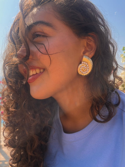 Spiral Pearl Earrings