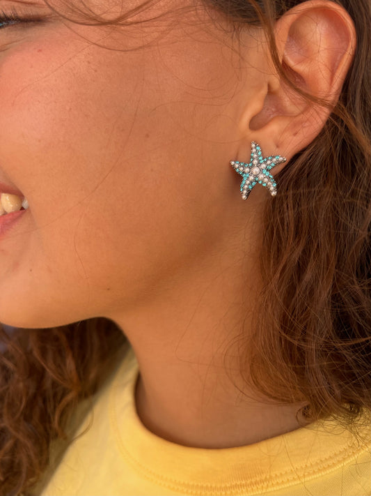 Blue Starfish Studs