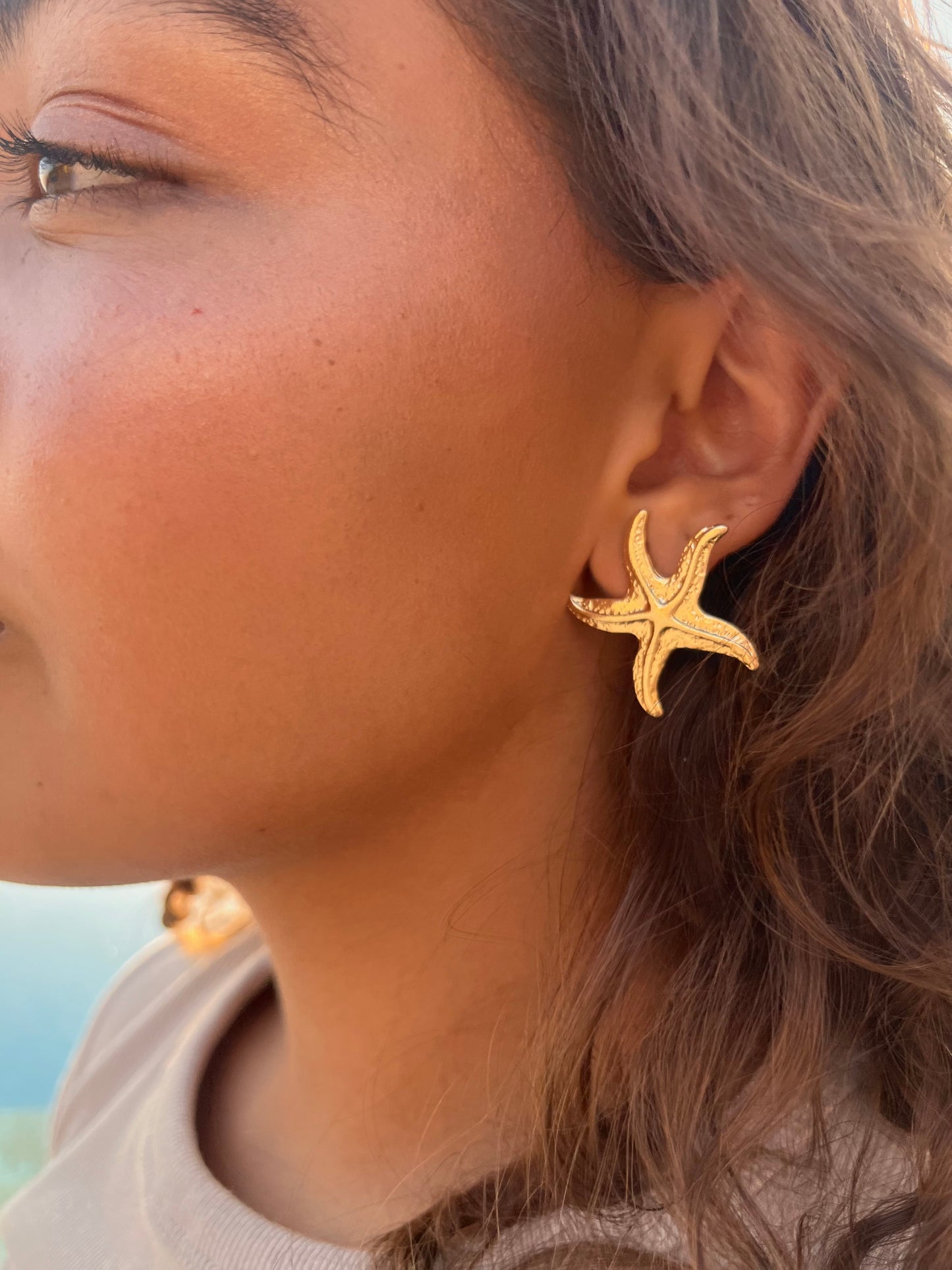 Gold Starfish Studs