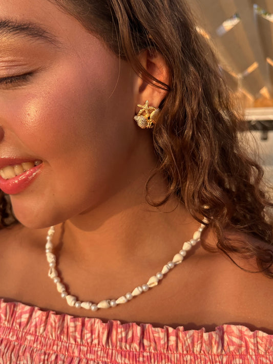 Seashell and Pearl Necklace