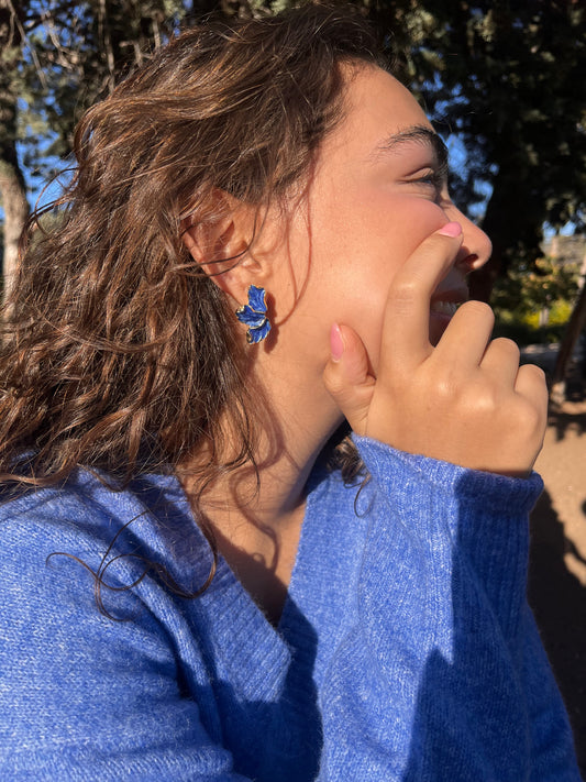 Blue Petal Earrings