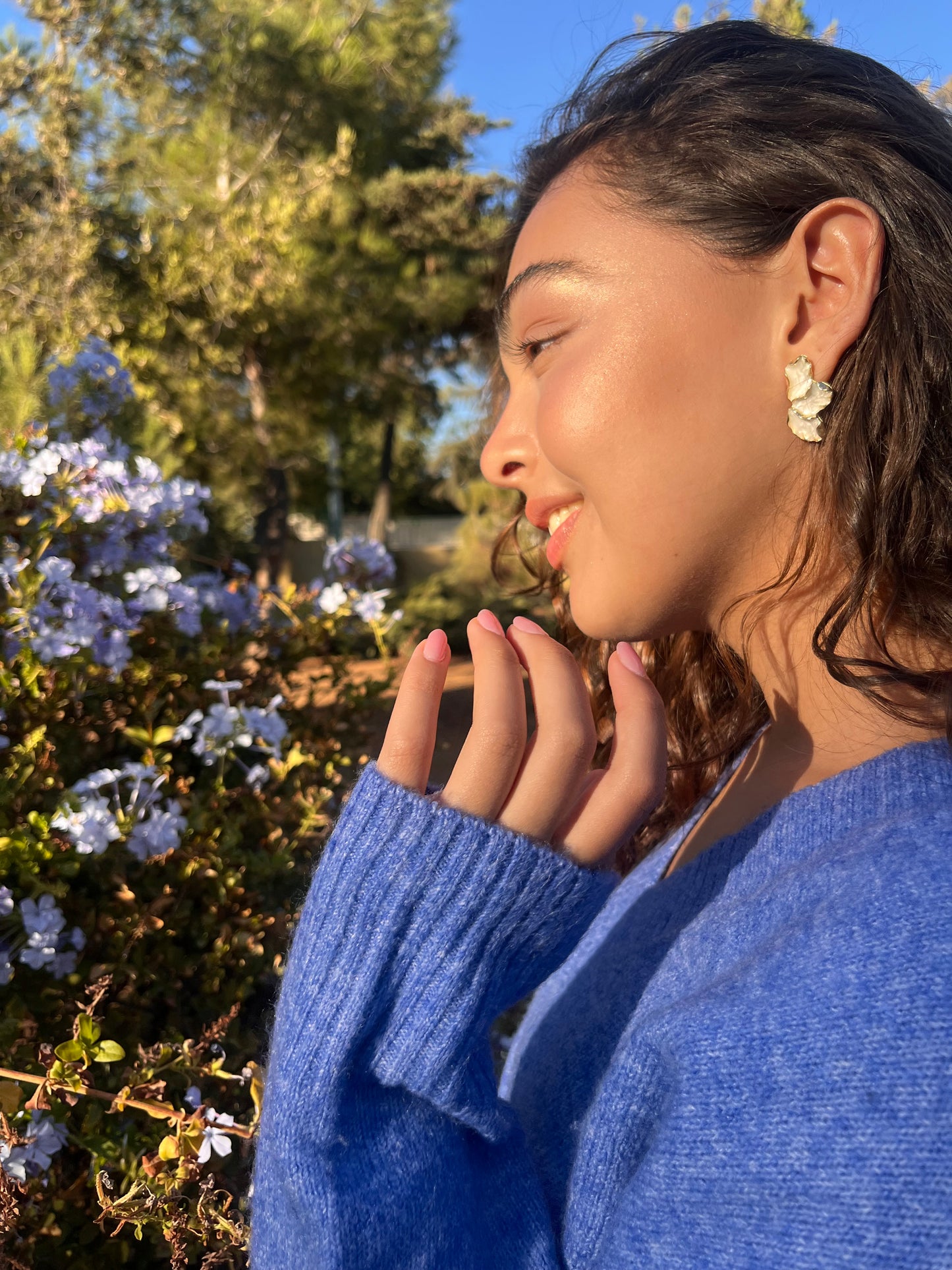 White Petal Earrings