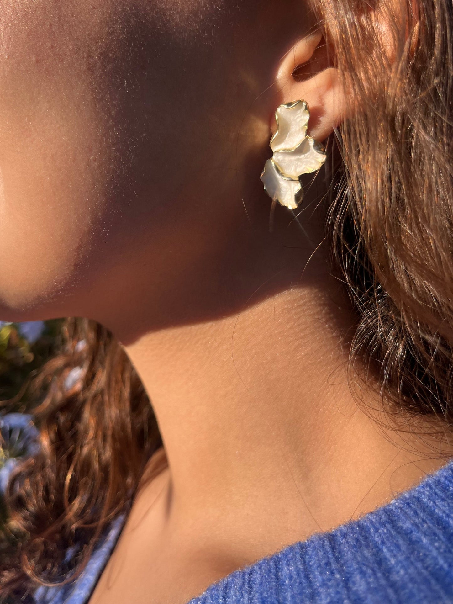 White Petal Earrings