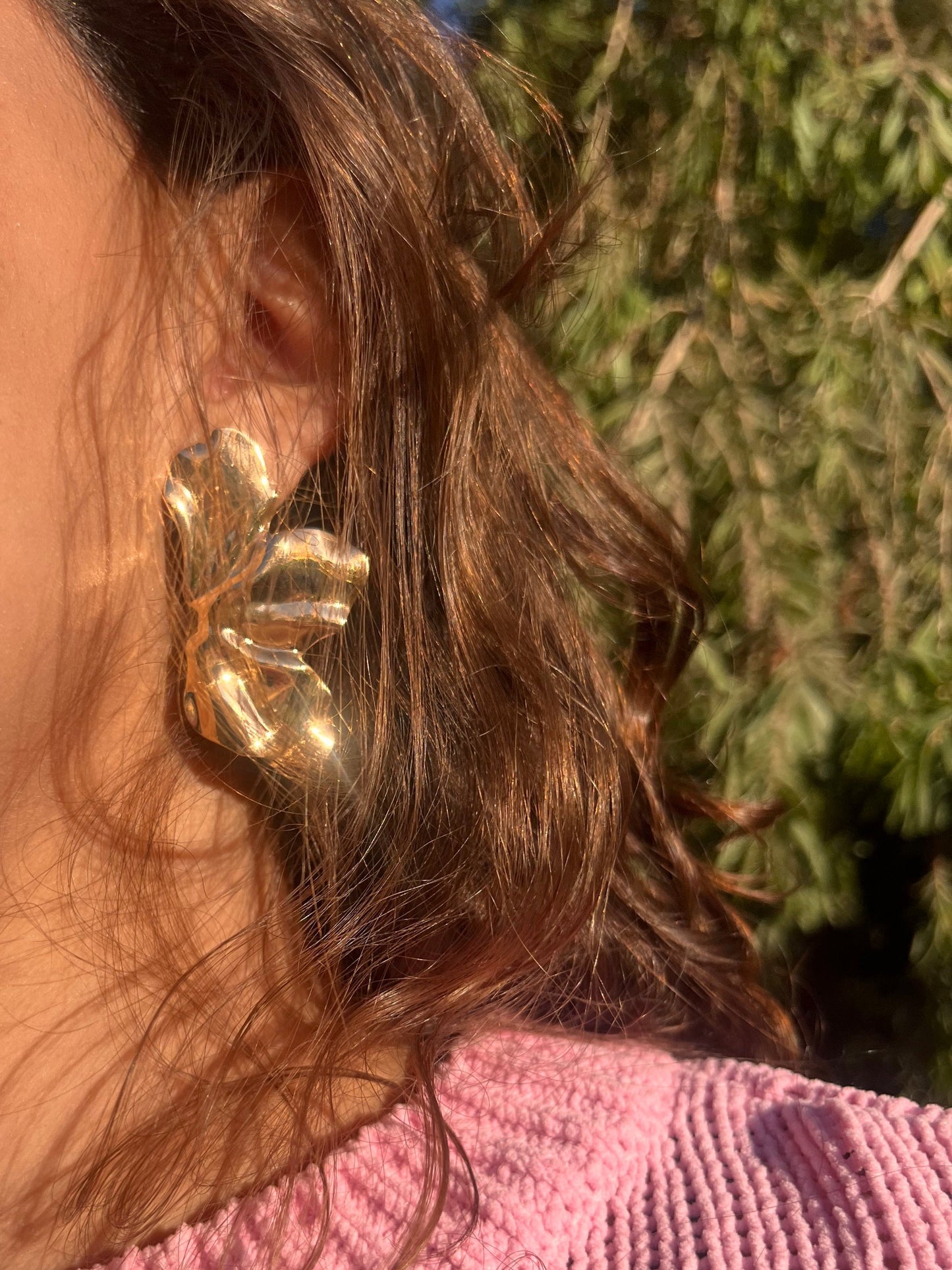 Gold Petal Earrings