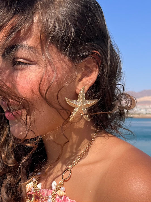 Gold Starfish Earrings